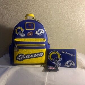 Loungefly NFL Los Angeles Rams Backpack & Wallet